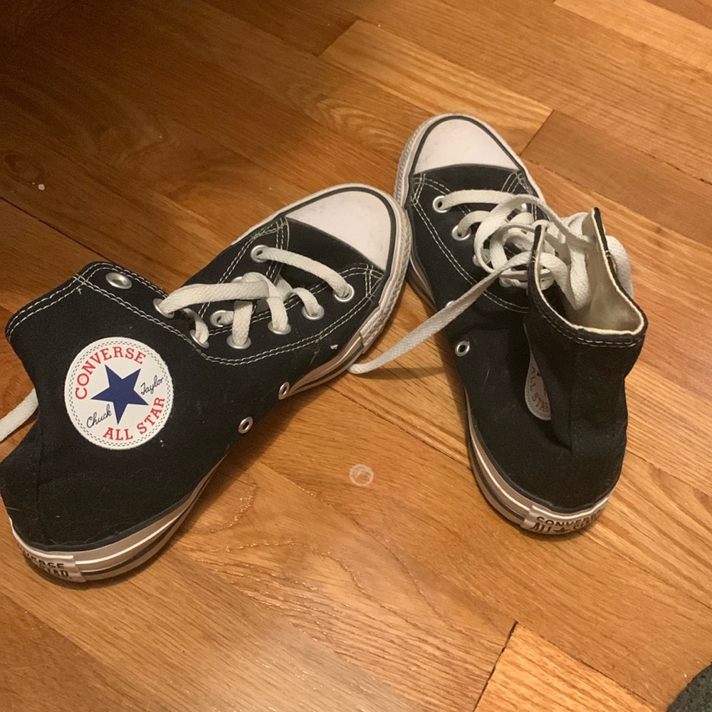 Converse black hightop shoes
